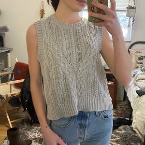 Grey Knit Sweater Vest